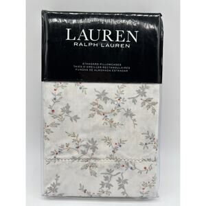 Lauren Ralph Lauren Carolyne Vine 2 Standard Pillowcases Grey NWT $150🛒